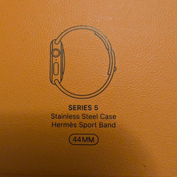 Hermès Brique/Beton single tour leather apple watch strap 5 series 40mm orange main image 10